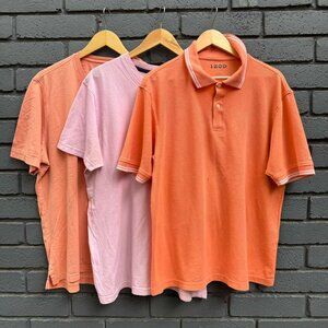 Clearance Bundle 3 Pack Men's Knit Cotton T Shirt L Orange Pink Tee Short Sleeve